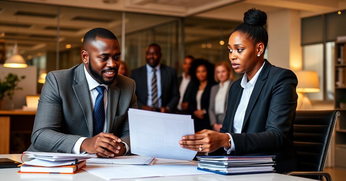 South African employer reviewing retrenchment checklist with HR consultant